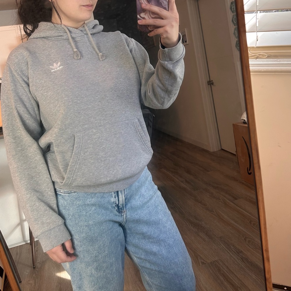 Adidas Gray Sweatshirt Classic Pullover Hoodie
